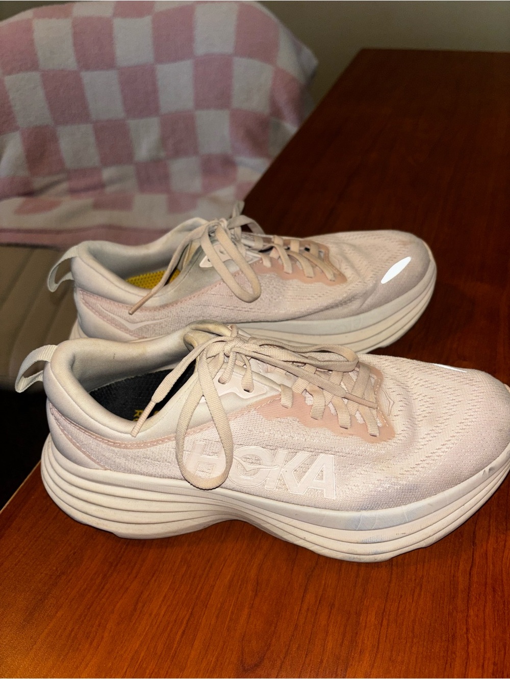 HOKA Women's light pink running shoes